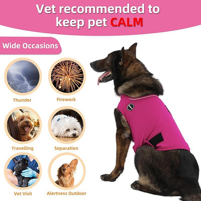 Dog Anxiety Jacket, Skin-Friendly Dog Calming Shirt - Dog Coat for Thunder, Fireworks, Vet Visits and Separation - Keep Pet Calm Without Medicine & Training, Army Green, Medium