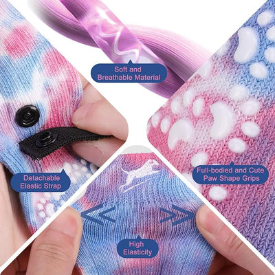 EXPAWLORER Anti Slip Dog Socks to Prevent Licking Paws, Dog Shoes for Hot Pavement, Dog Booties for Small Medium Large Senior Dogs, Traction Control Boots & Paw Protectors for Hardwood Floors