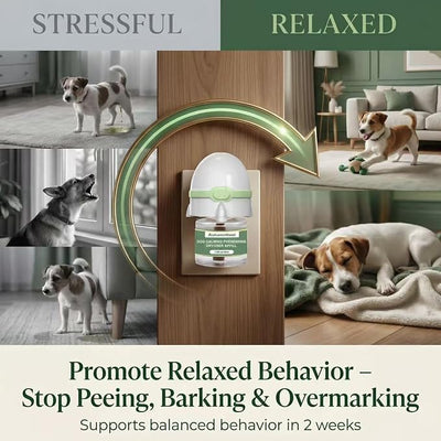 8-in-1 Dog Calming Pheromone Diffuser Kit – Pet Stress Support (2 Plug-Ins & 6x48ml Refills), Calming Diffuser for Dog During Thunderstorms, Travel, Separation, Fireworks & Vet Visits, 180-Day Supply