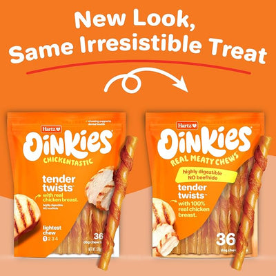 Oinkies Tender Twists Rawhide‑Free Dog Chews, 36 Count