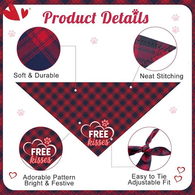 Weewooday 9 Pcs Holiday Dog Bandanas Halloween Seasonal Plaid Birthday Scarf Adjustable Large Fall Pet Puppy Washable Triangle Scarves Bibs for Thanksgiving Christmas Girl Boy