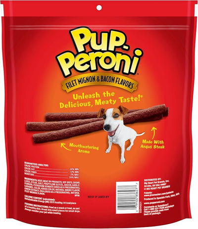 Pup-Peroni Dog Treats, Filet Mignon & Bacon Flavors, 22.5 Ounce, Made with Real Steak (Pack of 2)