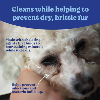 Angels' Eyes Gentle Tear Stain Wipes For Dogs & Cats | 100 Count Presoaked Textured Pads | Removes Tear Stains, Mucus & Discharge Around Eyes | No-Rinse Daily Eye Cleaning
