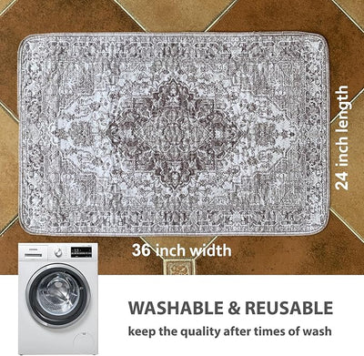 nunubaby Washable Pee Pads for Dogs, Stylish, Non-Slip and Leak-Proof Pee Pads. Reusable Potty Pads for Dogs for Crates and Floors.(Brown/Geo,24" x36" )