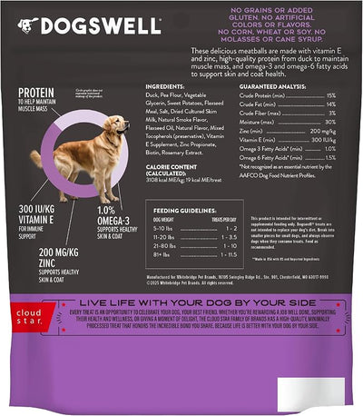 Dogswell Skin & Coat Duck Recipe Meatballs Dog Treats - 14 oz.