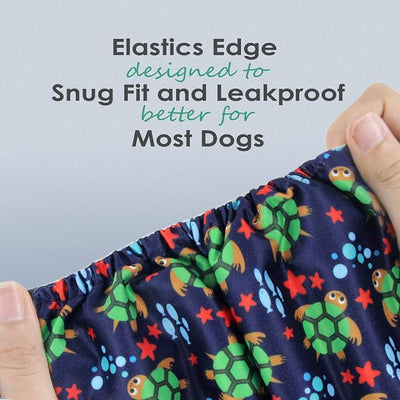 wegreeco Washable Dog Diapers - Washable Male Dog Belly Wrap - Pack of 3 (Turtle, XX-Large)