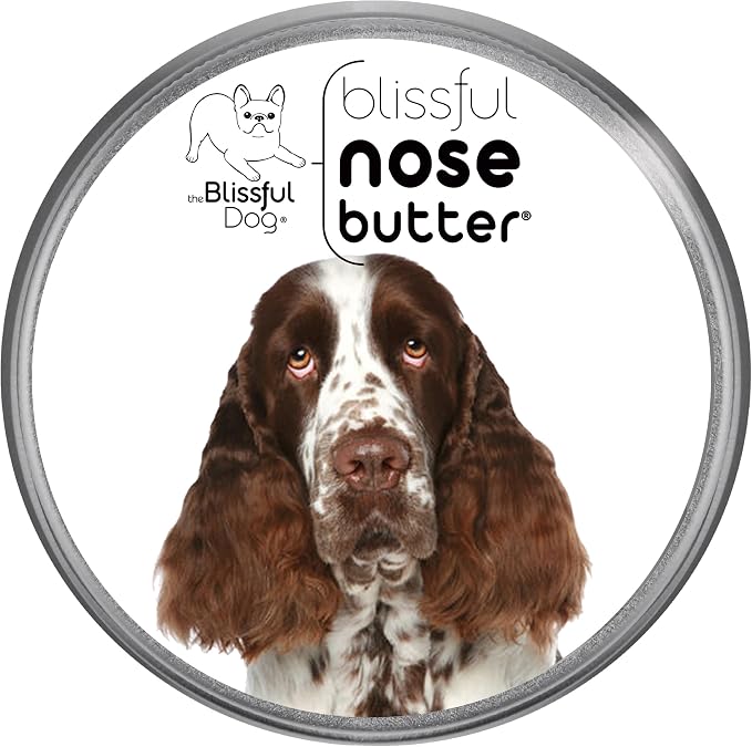 The Blissful Dog Springer Spaniel Nose Butter for Dry, Cracked Skin, Lick-Safe Dog Nose Balm with Moisturizing Shea Butter, Almond, Olive, and Essential Oils, Pet Supplies, Uncented, 2 oz.