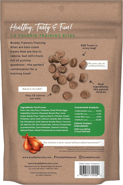 Buddy Biscuits Trainers 10 oz. Bag of Training Bites Soft & Chewy Dog Treats Made with Chicken Flavor (Pack of 2)