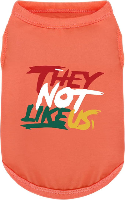 Comfortable Polyester-Cotton Dog Shirt –with 'They NOT Like US', Perfect for Small & Medium Dogs, Soft & Stylish Pet Apparel for Everyday Wear.Peach Pink XS
