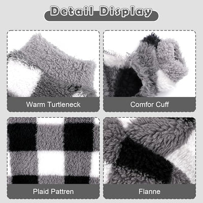 Sebaoyu Turtleneck Dog Pajamas for Small Dogs, Fleece Dog Sweater, Winter Cute Tiny Clothes Outfit Puppy Clothes Pet Jumpsuits Chihuahua Yorkie Cat Clothing,Grey,X-Small