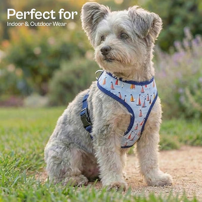 Parisian Pet Sailboat Dog Harness - Breathable No Pull Puppy Harness with Leash Ring - Adjustable Harnesses for Dogs - Soft Padded Step-in Pet Vest - Lightweight Dog Vests for Medium Sized Dogs