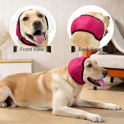 LHP Dog Ear Muffs Noise Cancelling, Calming Ear Cover Protection for Anxiety Relief, Thunder, Fireworks, Ear Wraps for Dog Travel and Grooming, Hematoma Prevention (Hot Pink, S)