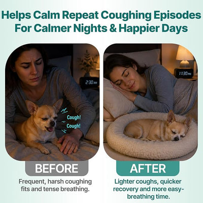 Collapsed Trachea Treatment for Dogs, Trachea Cough Elixir, Dog Cough Suppressant – Relieves Throat Irritation, Hoarseness, Gagging, Wheezing – 100% Natural Respiratory Support for Smooth Breathing