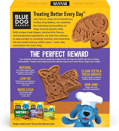 Blue Dog Bakery Natural Dog Treats, More Crunch Large, Peanut Butter, 18oz (6 Count)
