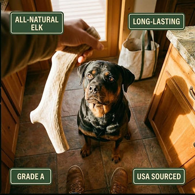 Heartland Elk Antlers for Dogs - Daily Dental Care Chews for Aggressive Chewers to Reduce Plaque & Prevent Destructive Behavior (Splinter Free, Split, 8", X-Large, 1-Pack, Grade A, USA Made)