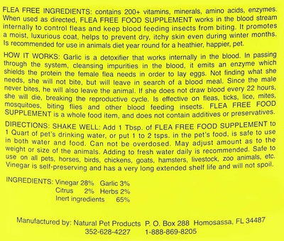 Flea-Free Pure Organic Food Supplement and Natural Pet Products , 32 Ounce