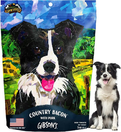 Gibson's Country Bacon with Pork, Soft Jerky Dog Treats, Crafted with Real Meat, Aromatic, and Grain-Free for Training and Rewarding Dogs of All Breeds and Ages - 3 Ounce Pouch
