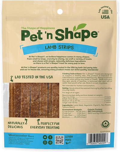 Pet 'n Shape Lamb Jerky Dog Treats - 9 Ounce