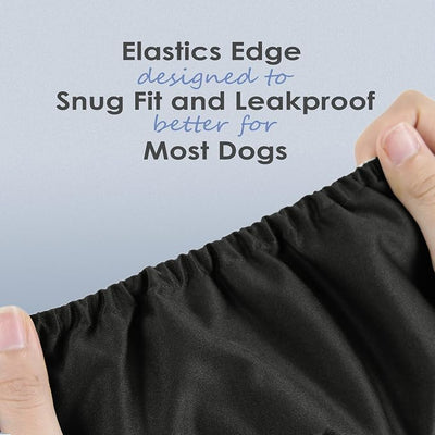 wegreeco Washable Dog Diapers - Washable Male Dog Belly Wrap - Pack of 3 - (Black,Medium)