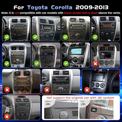 [4+128G+Incell Screen] for Toyota Corolla 2009-2013 Android Car Stereo Wireless Carplay Andorid Auto, 9 inch 1280x720 Touch Screen Radio Bluetooth GPS Naivigation WiFi FM/RDS Backup Camera