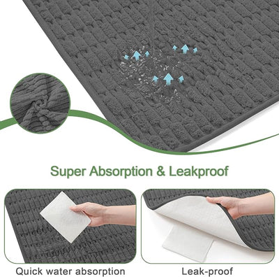 Washable Pee Pads for Dogs, Reusable Puppy Pads Dog Pads, Non-Slip Dog Pee Pads, Leak-Proof Pet Pee Pads Wee Wee Pads for Dogs. (Dark Grey, 18"x24"(Pack of 2))