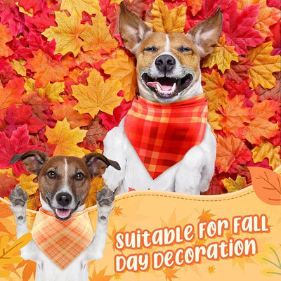 Abbylike 50 Pcs Fall Plaid Dog Bandanas Bulk Autumn Gingham Bandanas for Dogs Triangle Kerchief Bib Scarf for Pet Thanksgiving Party Costume Photo Props Accessories, 25 Styles(25.6 x 17.7 x 17.7)