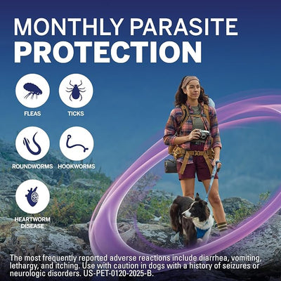 NexGard Plus (afoxolaner, moxidectin, and pyrantel) Flea and Tick Protection & Heartworm Preventive for Dogs Soft Beef Flavored Chewables, 4-8 lbs. (Orange ) 6 Chews (6 Month Supply)