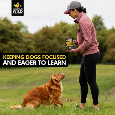 MOUNTAIN WILD Training Treats for Dogs & Puppies – Elk & Venison Protein Puppy & Dog Treat – High Value, All-Natural, No Fillers, Grain-Free, No Artificial Preservatives – 4oz, 2 Bags