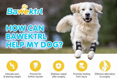Dog Brace Front Leg Wrist Support, Canine Dog Carpal Brace Splint, Prevents Injuries and Sprains, Protects Carpus Joint Wounds Heals, Helps with Loss of Stability Caused by Arthritis(Pair)