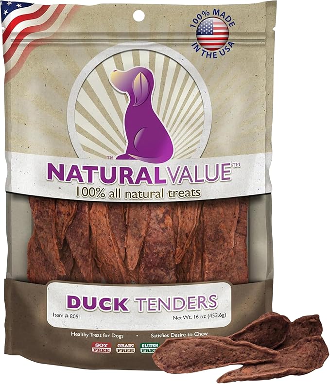 Loving Pets Natural Value All Natural Soft Chew Duck Tenders Dog Treat, 14-Ounce (8051)