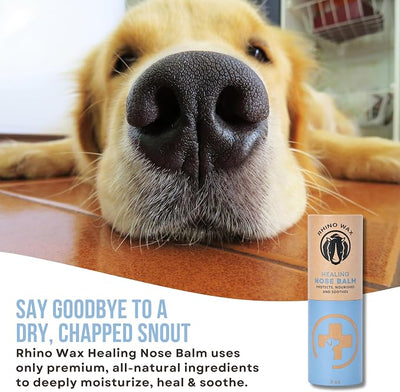 Rhino Wax - Dog Nose Balm for Dogs or Cats - Natural Snout Soother (2oz Tube) - Healing Dry, Cracked, Irritated Noses - Also Works Great on Cats - Natural Ingredients - Lick-Safe - Made in USA