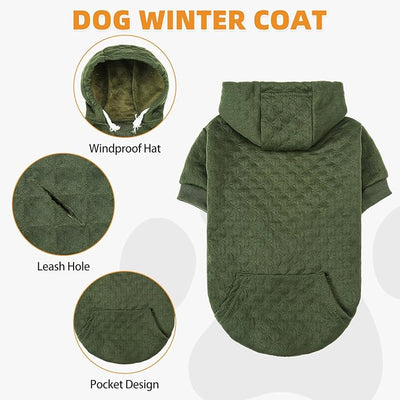 KOOLTAIL Small Dog Sweater, Ultra-Warm & Soft Winter Fall Sphynx Cat Clothes for Cats Only, Lightweight Dog Hoodie Sweatshirt for Small Dogs Boy Girl Yorkie, Chihuahua, Shih-Tzu, Puppy, Green XXS