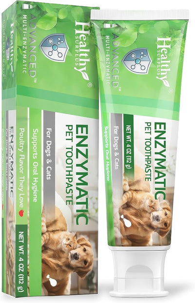 Healthy Surplus 4 Oz - Enzymatic Dog Toothpaste (Poultry - Chicken Flavor) for Dogs & Cats - Fresh Breath, Plaque & Tartar Control - Advanced 5-Enzyme Pet Toothpaste