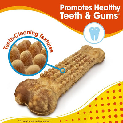 Nylabone Nubz Natural Dog Treats for Small Breeds, Long Lasting Chew Bones Made in USA, Chicken Flavor Breath Freshener Dental Chews, Small Dog Bones, Up to 30 lbs. (32 Count)