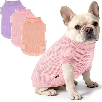 3 Pack Dog Shirt for Small Supplies Functional Waffle Dog Clothes Warm Soft Sweatshirt Outfit for Dogs Cats Pet Apparel