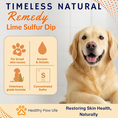 Classic's Lime Sulfur Dip (16 oz) - Extra Strength Formula - Safe Solution for Dog, Cat, Puppy, Kitten, Horse