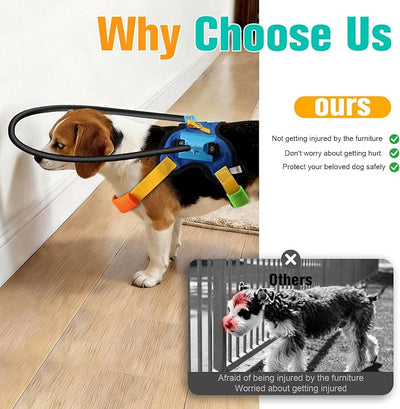 Anti Collision Blind Dog Halo Harness, No-Shock Protective Collar for Visually Impaired Dogs, Adjustable Secure Vest for Blind Dog Comfort Safety(12-16")