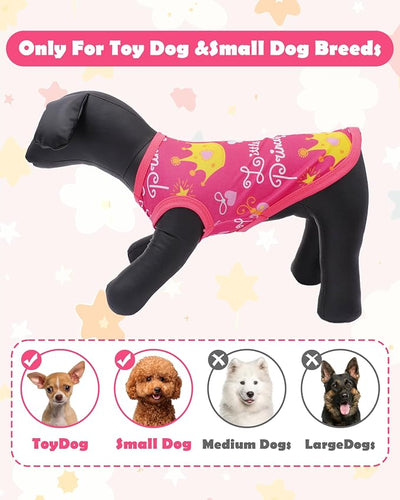PET SHOW 4 Pack Dog Shirts for Small Doggies Female Tank Top Tee Red Pink T-Shirts Pets Sleeveless Vest Cats Kittens Girl Puppy Clothes (Small)