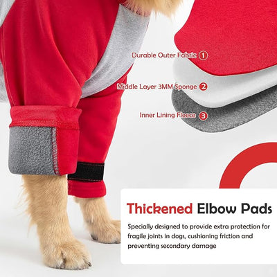 Lukovee Dog Surgery Recovery Suit for Female Male Dogs - Onesie Surgery Recovery Suit After Surgery (R, 2X-Large)