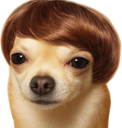Dog Wig Pet Costumes, Cat Costume Synthetic Accessories Small Dog Headwear for Halloween Christmas Eve Festival Party Decor, Head Wear Apparel Toy (A)
