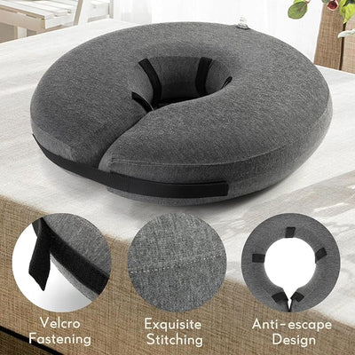 MIDOG Inflatable Dog Cone, Soft Donut Recovery Collar Alternative After Surgery to Help Prevent Licking, Comfy E Collar with Neck Pillow Design, Grey, XS