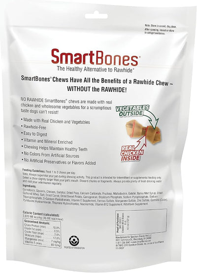 SmartBones with Real Chicken Mini Chews 8 Count, Rawhide-Free Chews for Dogs (Pack of 2)