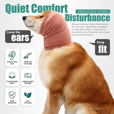 Dog Calming Hoodie, Hematoma Ear Wrap, Quiet Head Cover Sleeves Ear Covers for Bath, Thunderstorms