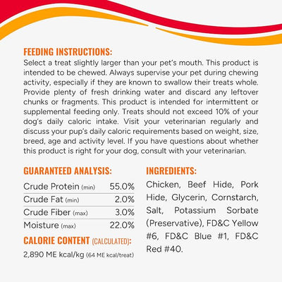 Good ‘n’ Fun Triple Flavor Double Pops with Chicken Chews for All Dogs, 5.5 Ounces, Treat Your Dog to Chews Made with Real Chicken, Beef Hide and Pork Hide