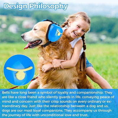 New Dog Ear Muffs for Noise Protection - 30dB NRR Dog Headphones, Noise Cancelling Hearing Protection Against Thunder/Fireworks/Vacuums, Upgraded Design with Bell Accent (Blue, Medium)