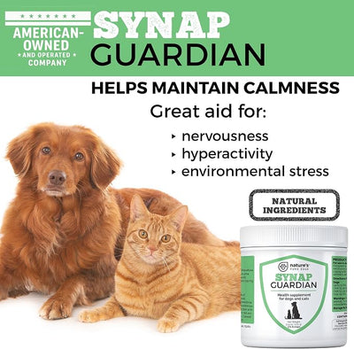 Synap Guardian -Formerly Seizure Guardian. Nervous System Support & Calming Care for Dogs– Relaxation Aid from a U.S.A. Company with Ashwagandha, Chamomile, Valerian & More, 100 g