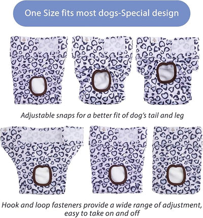 CuteBone Dog Diapers Female Washable Small Medium Large 3 Pack Reusable Doggie Diapers Puppy Period Pants for Doggy Heat Cycle Peeing D54L