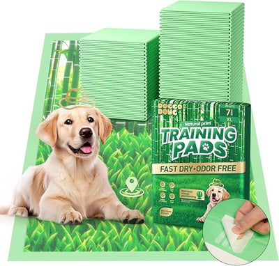 Puppy Pads XL 7 Count - 28"x34" Extra Large Pee Pads for Dogs Bamboo Patterns Dog Pads