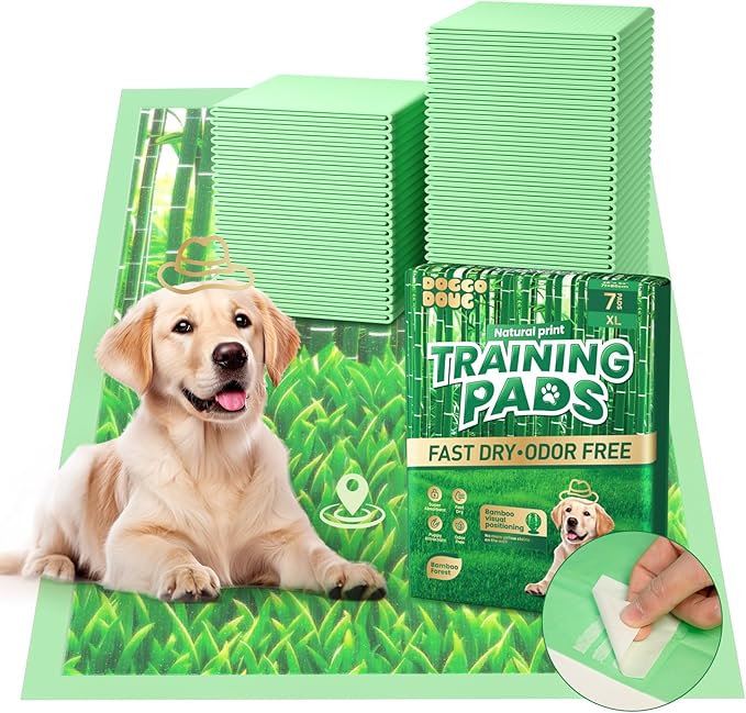 Puppy Pads XL 7 Count - 28"x34" Extra Large Pee Pads for Dogs Bamboo Patterns Dog Pads