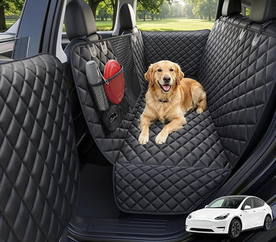 URPOWER Dog Car Seat Cover for Tesla Model Y & Juniper (2025+) with Door Protectors, Waterproof Seat Cover Hammock 600D Heavy Duty Scratch Proof Nonslip Durable Soft Back Seat Covers